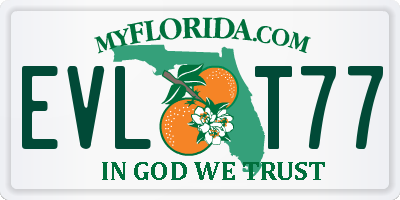FL license plate EVLT77