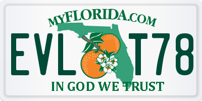 FL license plate EVLT78
