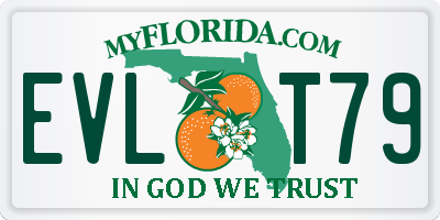 FL license plate EVLT79