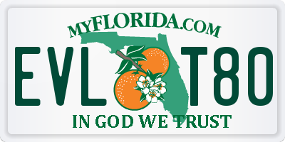FL license plate EVLT80