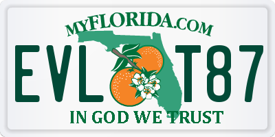 FL license plate EVLT87