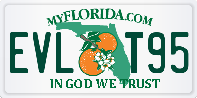 FL license plate EVLT95