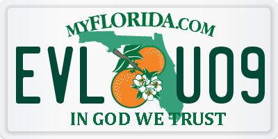 FL license plate EVLU09