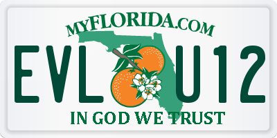 FL license plate EVLU12