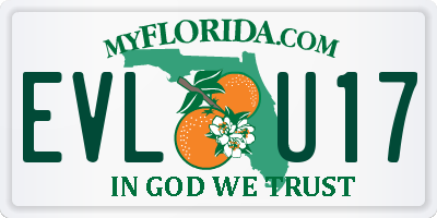 FL license plate EVLU17