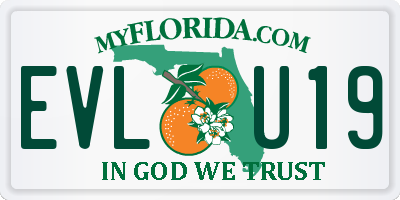 FL license plate EVLU19