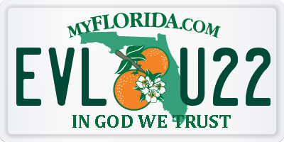 FL license plate EVLU22