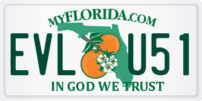 FL license plate EVLU51