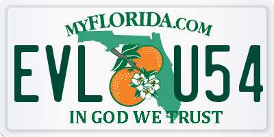 FL license plate EVLU54