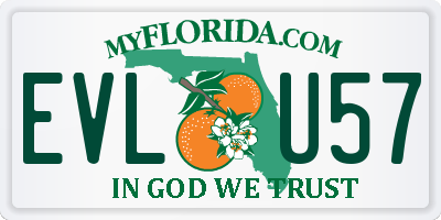 FL license plate EVLU57