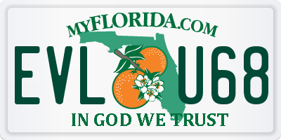 FL license plate EVLU68