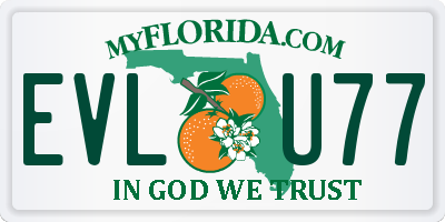 FL license plate EVLU77