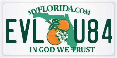 FL license plate EVLU84