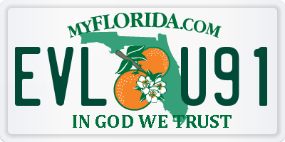 FL license plate EVLU91