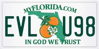 FL license plate EVLU98