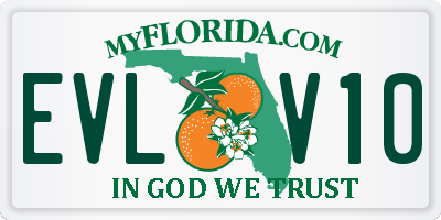 FL license plate EVLV10