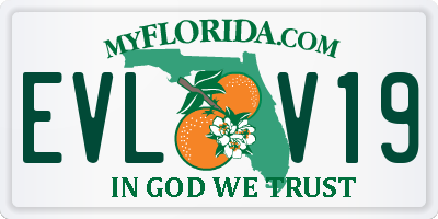 FL license plate EVLV19