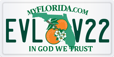 FL license plate EVLV22