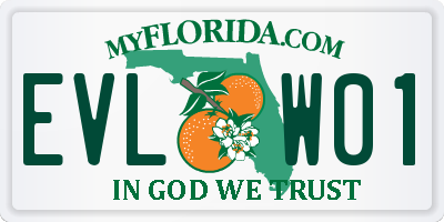FL license plate EVLW01