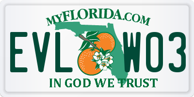 FL license plate EVLW03