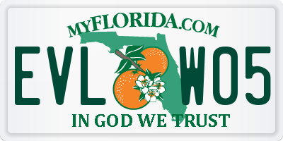 FL license plate EVLW05