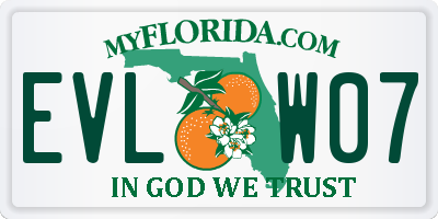 FL license plate EVLW07