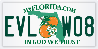 FL license plate EVLW08