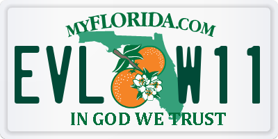 FL license plate EVLW11