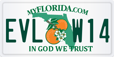 FL license plate EVLW14