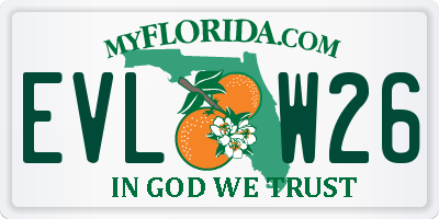 FL license plate EVLW26