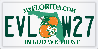FL license plate EVLW27