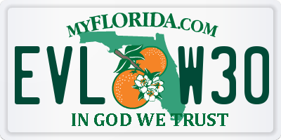 FL license plate EVLW30
