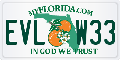 FL license plate EVLW33