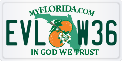 FL license plate EVLW36
