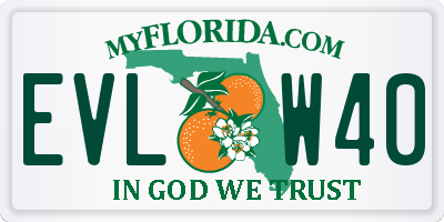 FL license plate EVLW40