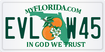FL license plate EVLW45