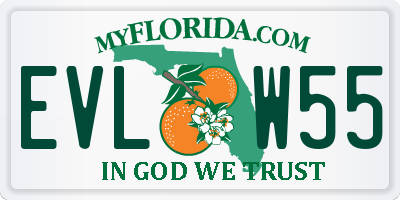FL license plate EVLW55