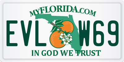 FL license plate EVLW69