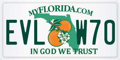 FL license plate EVLW70