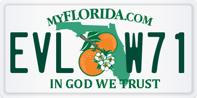 FL license plate EVLW71