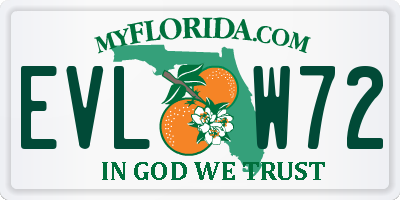 FL license plate EVLW72
