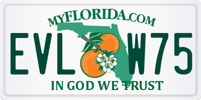 FL license plate EVLW75