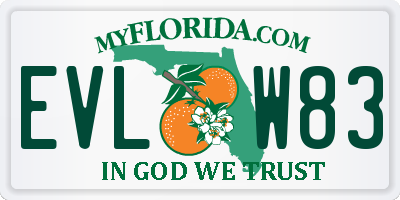 FL license plate EVLW83