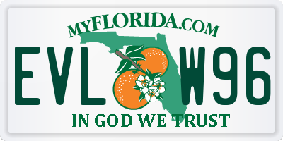FL license plate EVLW96