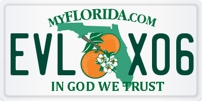 FL license plate EVLX06