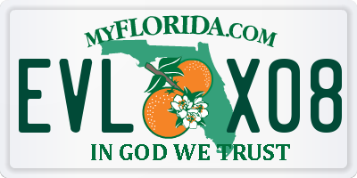 FL license plate EVLX08
