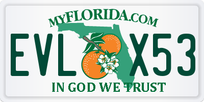 FL license plate EVLX53