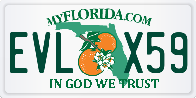 FL license plate EVLX59