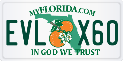 FL license plate EVLX60