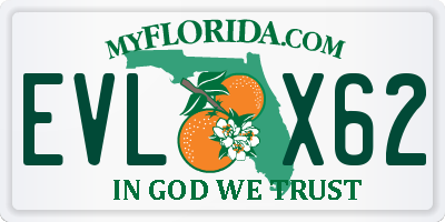 FL license plate EVLX62